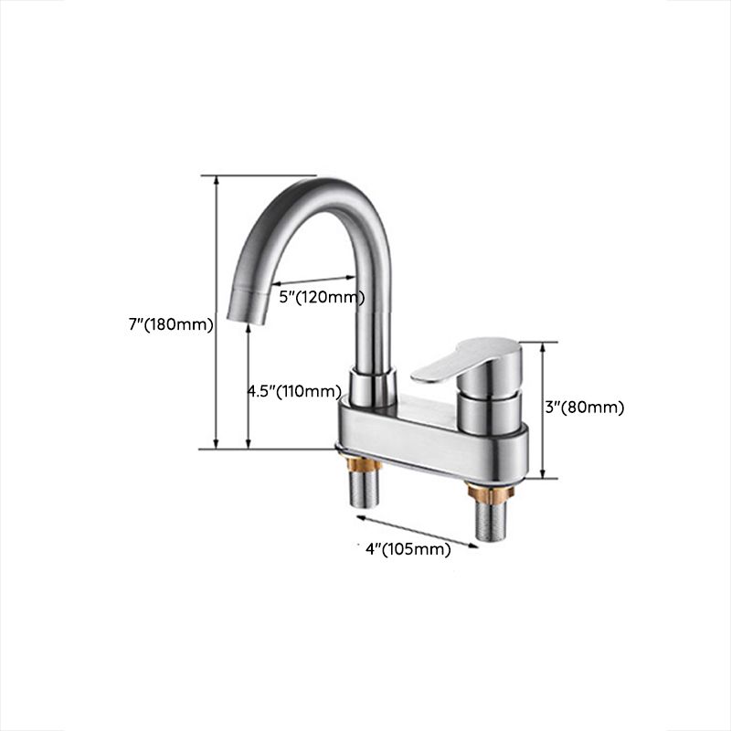 Bathroom Sink 304 Stainless Steel Center Faucet, Single Handle Bathroom Vanity Faucet Clearhalo 'bathroom_sink_faucets' 'Conjunta de Baño y Conjunta de Grifo' 'Coronamiento de Baño y Dispositivo de Baño' 'Grifo del lavabo del baño' 'Hogar' 'home_improvement' 'home_improvement_bathroom_sink_faucets' 'Mejoras para el hogar' 1200x1200_ad51f60c-1689-436c-82ed-5ee7af100b88