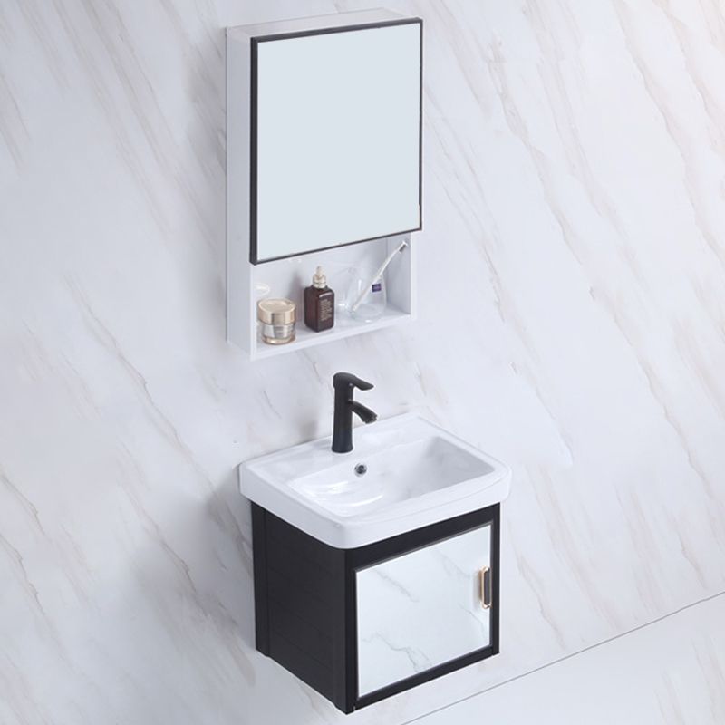 Rectangle Bathroom Vanity Glam Wall Mount Single Sink Mirror Bathroom Vanity Set Clearhalo 'Bathroom Remodel & Bathroom Fixtures' 'Bathroom Vanities' 'bathroom_vanities' 'Home Improvement' 'home_improvement' 'home_improvement_bathroom_vanities' 1200x1200_ad65be3a-574d-4171-9138-ed2fae54590b