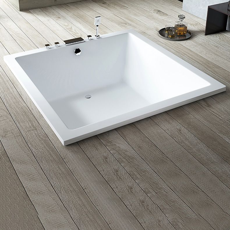 Acrylic Bath Drop-in Soaking Square Modern Center-Front Bathtub Clearhalo 'Bathroom Remodel & Bathroom Fixtures' 'Bathtubs' 'Home Improvement' 'home_improvement' 'home_improvement_bathtubs' 'Showers & Bathtubs' 1200x1200_ad6ed200-2da8-4cae-b1ff-9524dfa0c420