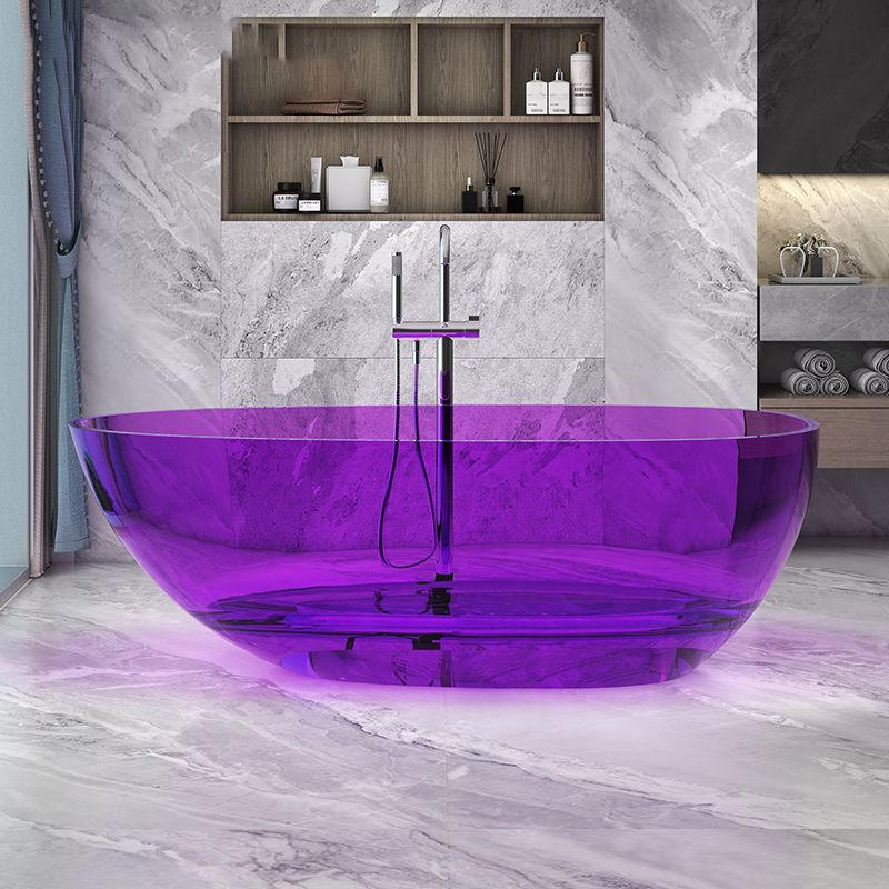 Modern Ellipse Bathtub Freestand Soaking Bathtub with Drain Bath Tub Clearhalo 'Bathroom Remodel & Bathroom Fixtures' 'Bathtubs' 'Home Improvement' 'home_improvement' 'home_improvement_bathtubs' 'Showers & Bathtubs' 1200x1200_adae8397-87ea-402e-9a80-61ec4dfa97d7