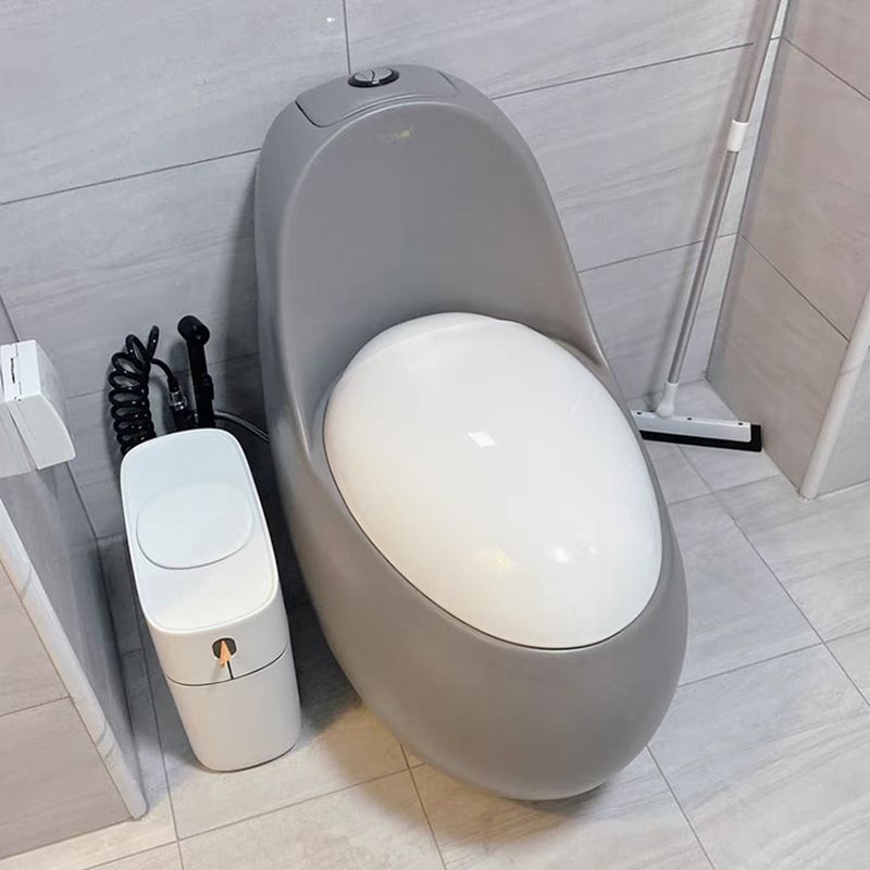 Gray & White Ceramic Toilet Seat Bidet Round 26.4" H Bidet Seat Clearhalo 'Bathroom Remodel & Bathroom Fixtures' 'Bidets' 'Home Improvement' 'home_improvement' 'home_improvement_bidets' 'Toilets & Bidets' 1200x1200_adb00f90-f25e-45a1-9659-93a32d6706b2
