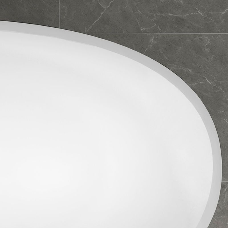 Modern Ellipse Stone Bathtub White Freestand Soaking Bathtub with Overflow Hole Clearhalo 'Bathroom Remodel & Bathroom Fixtures' 'Bathtubs' 'Home Improvement' 'home_improvement' 'home_improvement_bathtubs' 'Showers & Bathtubs' 1200x1200_adc5f64e-9a94-43b9-b3a7-eaff592614ad