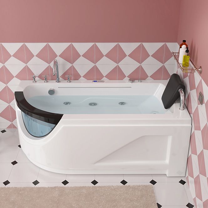 Left-Hand Drain Bathroom Tub Modern Free Form Back to Wall Bathtub Clearhalo 'Bathroom Remodel & Bathroom Fixtures' 'Bathtubs' 'Home Improvement' 'home_improvement' 'home_improvement_bathtubs' 'Showers & Bathtubs' 1200x1200_add539f0-acd1-4aee-a97e-8e42ccff55f6