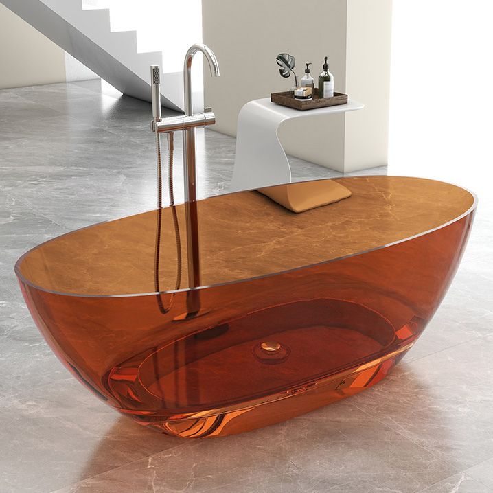 Antique Finish Soaking Bathtub Modern Stand Alone Oval Bath Tub Clearhalo 'Bathroom Remodel & Bathroom Fixtures' 'Bathtubs' 'Home Improvement' 'home_improvement' 'home_improvement_bathtubs' 'Showers & Bathtubs' 1200x1200_ade78591-fe71-4eeb-81de-fd5e099647c8