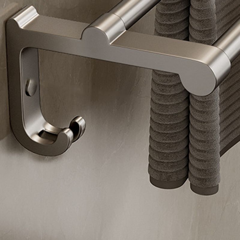 Aluminum Modern Bathroom Accessory Set Polished Gray Bath Shelf/Paper Holder/Robe Hooks Clearhalo 'Bathroom Hardware Sets' 'Bathroom Hardware' 'Bathroom Remodel & Bathroom Fixtures' 'bathroom_hardware_sets' 'Home Improvement' 'home_improvement' 'home_improvement_bathroom_hardware_sets' 1200x1200_adf180a3-d33b-4cd7-954a-be22149a1d5b