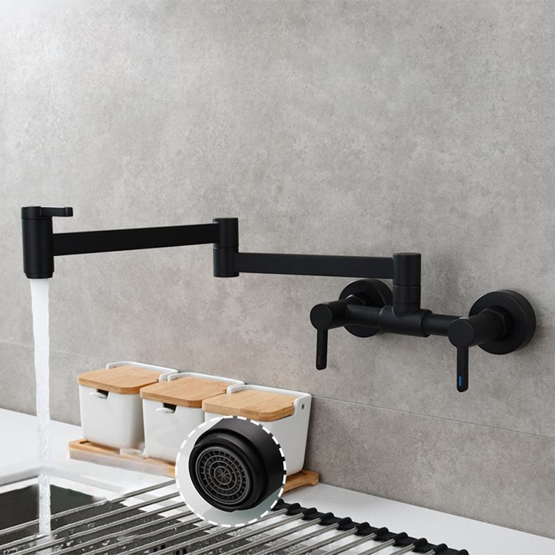 Modern Pull Down 2-Handle Pot Filler Low Profile Wall-mounted Faucet Clearhalo 'Home Improvement' 'home_improvement' 'home_improvement_kitchen_faucets' 'Kitchen Faucets' 'Kitchen Remodel & Kitchen Fixtures' 'Kitchen Sinks & Faucet Components' 'kitchen_faucets' 1200x1200_ae17e444-770a-4c44-96a2-4b3389ca0248