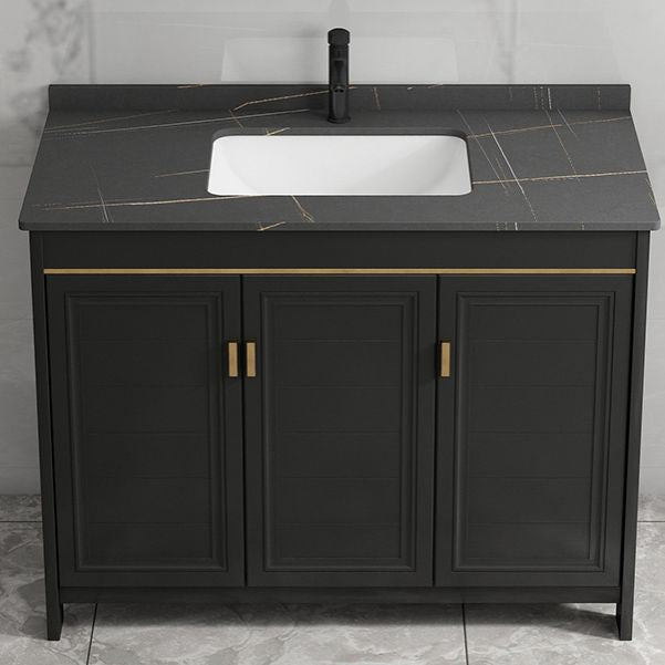 Rectangular Bathroom Vanity Glam Black Freestanding Metal Base Vanity Set Clearhalo 'Bathroom Remodel & Bathroom Fixtures' 'Bathroom Vanities' 'bathroom_vanities' 'Home Improvement' 'home_improvement' 'home_improvement_bathroom_vanities' 1200x1200_ae1d121a-9620-4abd-ad69-d159819a07be