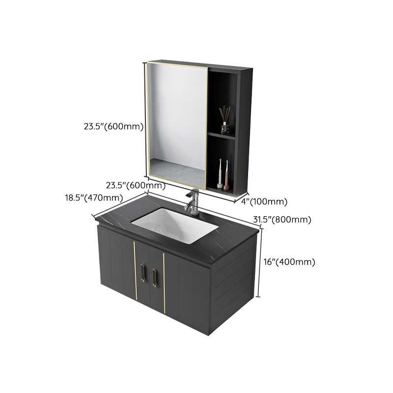 Modern Style Bath Vanity Wall Mount Dirt Resistant Bath Vanity with Faucet Clearhalo 'Bathroom Remodel & Bathroom Fixtures' 'Bathroom Vanities' 'bathroom_vanities' 'Home Improvement' 'home_improvement' 'home_improvement_bathroom_vanities' 1200x1200_ae283b88-d391-476b-92d7-bf49733f636f