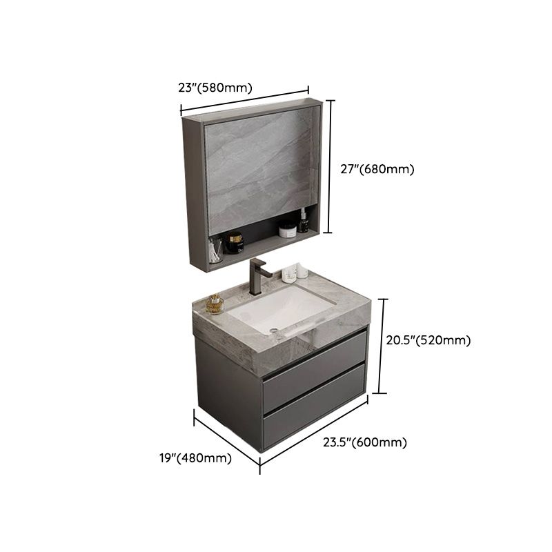 Grey Modern Rectangular Solid Wood Open Console with Sink Set Clearhalo 'Bathroom Remodel & Bathroom Fixtures' 'Bathroom Vanities' 'bathroom_vanities' 'Home Improvement' 'home_improvement' 'home_improvement_bathroom_vanities' 1200x1200_ae456886-03c4-420c-9869-3df58108d910