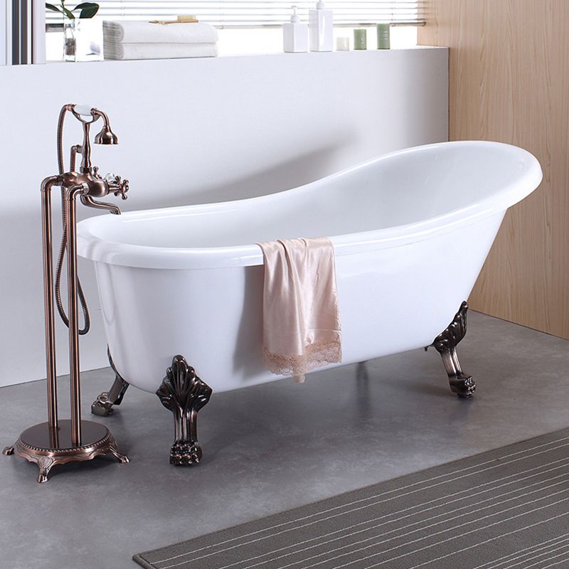 Acrylic Soaking Bathtub Antique Finish Oval Freestanding Bath Tub (Faucet not Included) Clearhalo 'Bathroom Remodel & Bathroom Fixtures' 'Bathtubs' 'Home Improvement' 'home_improvement' 'home_improvement_bathtubs' 'Showers & Bathtubs' 1200x1200_ae59933b-7fba-4bcd-aafe-fa978f6d6b28