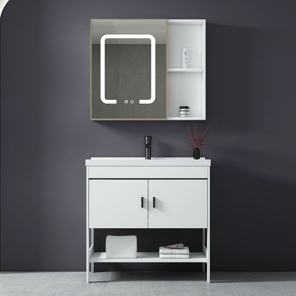 Freestanding Modern Sink Included Bath Vanity in White for Bathroom Clearhalo 'Bathroom Remodel & Bathroom Fixtures' 'Bathroom Vanities' 'bathroom_vanities' 'Home Improvement' 'home_improvement' 'home_improvement_bathroom_vanities' 1200x1200_ae714b7a-4bb9-4e91-a0ad-a0dbd8f66783