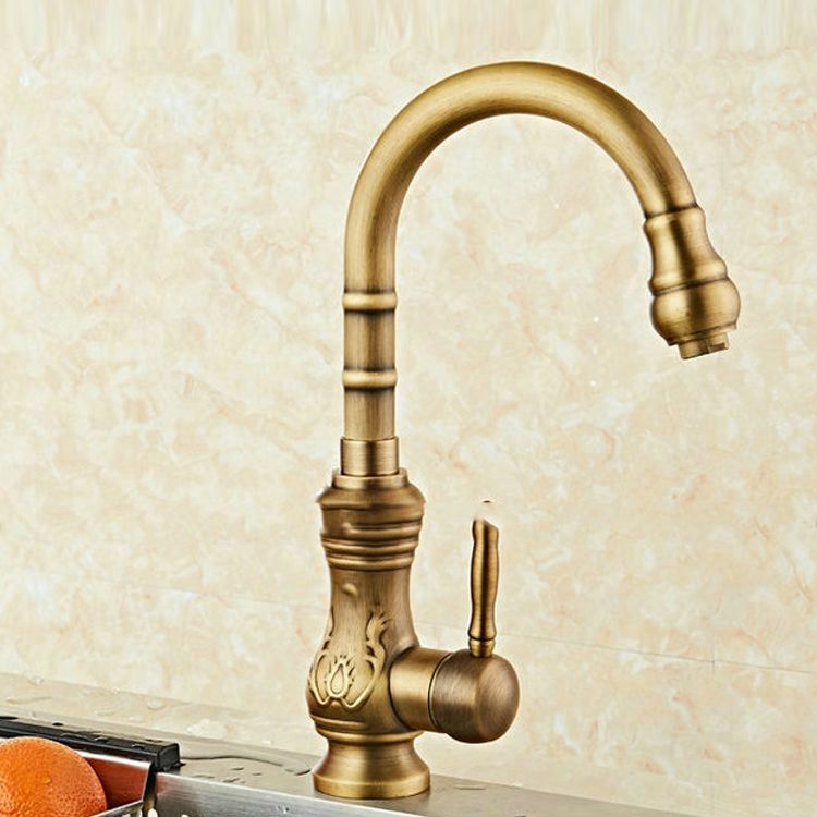 Traditional Standard Bar Faucet 1-Handle with Supply Lines Kitchen Faucet Clearhalo 'Home Improvement' 'home_improvement' 'home_improvement_kitchen_faucets' 'Kitchen Faucets' 'Kitchen Remodel & Kitchen Fixtures' 'Kitchen Sinks & Faucet Components' 'kitchen_faucets' 1200x1200_ae750a55-db9b-41d5-af9d-796fc9eb153e