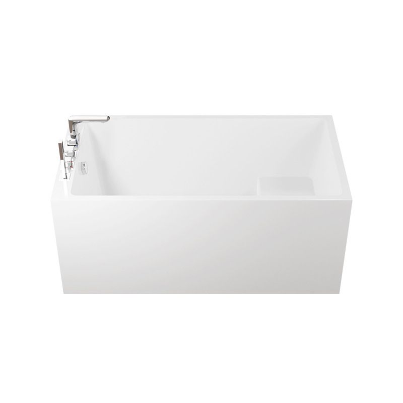 Contemporary Style White Acrylic Tub Rectangular Soaking Tub for Home Clearhalo 'Bathroom Remodel & Bathroom Fixtures' 'Bathtubs' 'Home Improvement' 'home_improvement' 'home_improvement_bathtubs' 'Showers & Bathtubs' 1200x1200_ae92de8f-b6ae-4c18-bd83-ee2c22a244f5