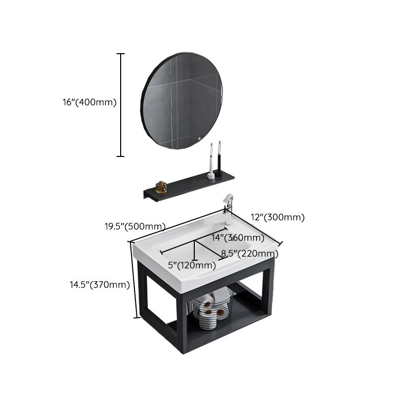 Bathroom Sink Vanity Rectangular Sink Storage Shelf Sink Vanity Clearhalo 'Bathroom Remodel & Bathroom Fixtures' 'Bathroom Vanities' 'bathroom_vanities' 'Home Improvement' 'home_improvement' 'home_improvement_bathroom_vanities' 1200x1200_ae9a73d8-2eee-4bee-8698-282cd2bc762f