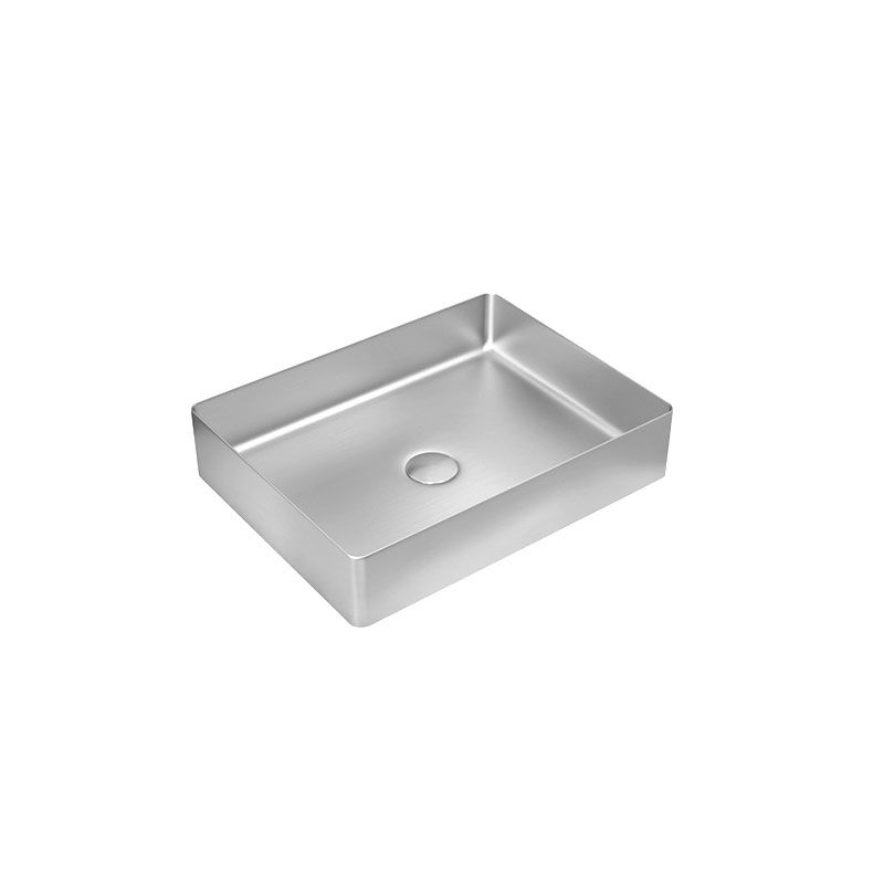 Contemporary Bathroom Sink Metal Rectangular Vessel Sink with Pop-Up Drain Clearhalo 'Bathroom Remodel & Bathroom Fixtures' 'Bathroom Sinks & Faucet Components' 'Bathroom Sinks' 'bathroom_sink' 'Home Improvement' 'home_improvement' 'home_improvement_bathroom_sink' 1200x1200_ae9ba32f-64ec-4a94-b959-f3bb14de6049