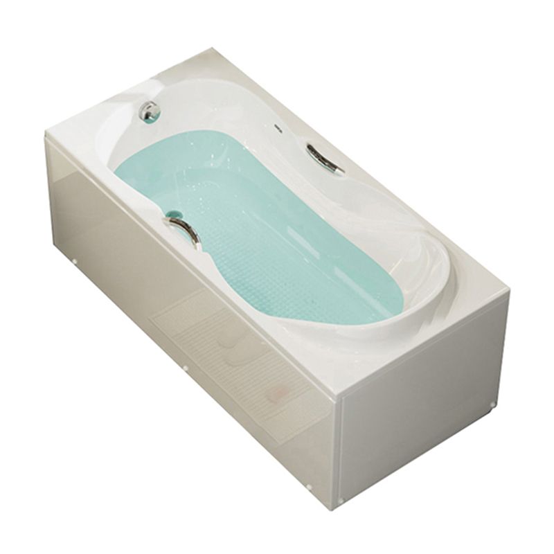 Freestanding Acrylic Bathtub Soaking White Square Modern Back to Wall Bathtub Clearhalo 'Bathroom Remodel & Bathroom Fixtures' 'Bathtubs' 'Home Improvement' 'home_improvement' 'home_improvement_bathtubs' 'Showers & Bathtubs' 1200x1200_aec98b83-7551-4cfe-bc67-fb9e43aa1fee