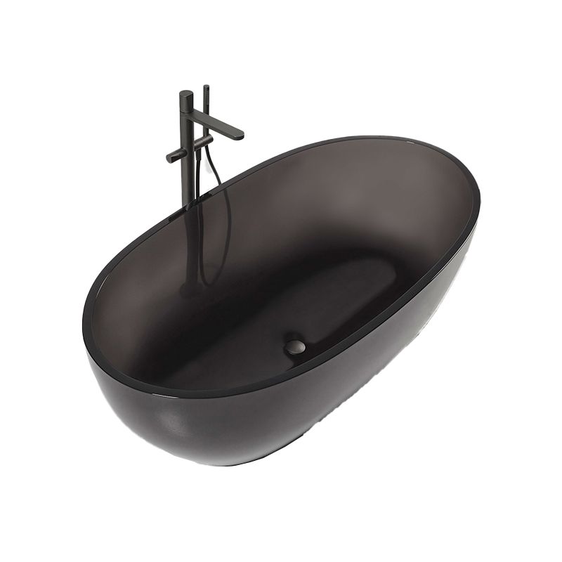 Bathroom Acrylic Oval Tub Soaking Freestanding Bathtub , 22.05" Tall Clearhalo 'Bathroom Remodel & Bathroom Fixtures' 'Bathtubs' 'Home Improvement' 'home_improvement' 'home_improvement_bathtubs' 'Showers & Bathtubs' 1200x1200_aee450b2-cfcd-44c9-968e-77b458973388