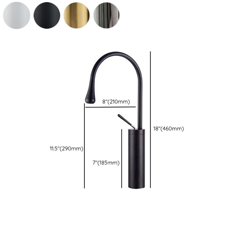 Modern Lever Handles Sink Faucet Gooseneck Circular Brass Bathroom Sink Faucet Clearhalo 'Bathroom Remodel & Bathroom Fixtures' 'Bathroom Sink Faucets' 'Bathroom Sinks & Faucet Components' 'bathroom_sink_faucets' 'Home Improvement' 'home_improvement' 'home_improvement_bathroom_sink_faucets' 1200x1200_aeee6afb-4414-4157-9bc7-27ce2409d33f