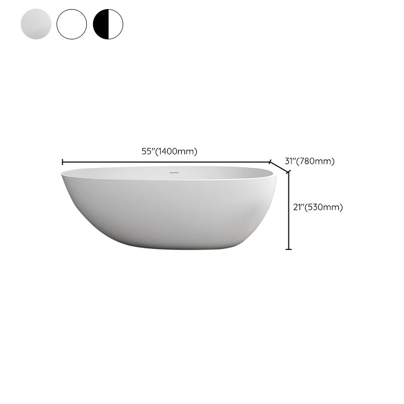 Modern Ellipse Stone Bathtub Freestand Soaking Bathtub with Overflow Hole Clearhalo 'Bathroom Remodel & Bathroom Fixtures' 'Bathtubs' 'Home Improvement' 'home_improvement' 'home_improvement_bathtubs' 'Showers & Bathtubs' 1200x1200_af235327-f998-469d-a718-dee0a0e3aa08