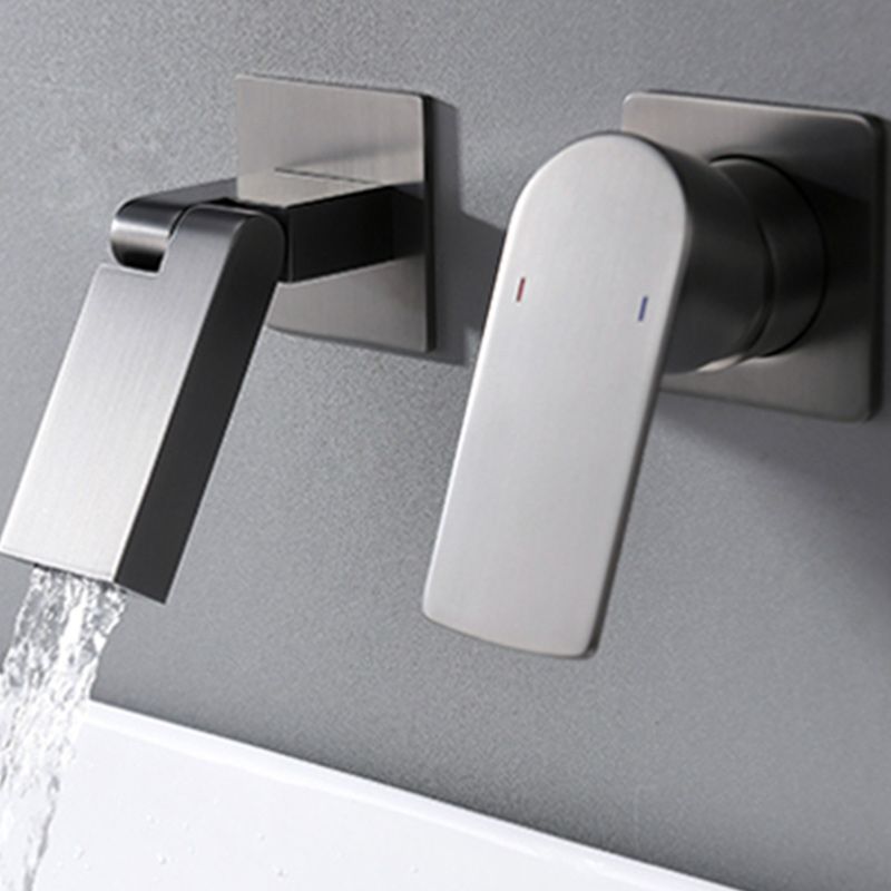 Modern Wall Mounted Bathroom Faucet Waterfall Spout Bathroom Faucet Clearhalo 'bathroom_sink_faucets' 'Conjunta de Baño y Conjunta de Grifo' 'Coronamiento de Baño y Dispositivo de Baño' 'Grifo del lavabo del baño' 'Hogar' 'home_improvement' 'home_improvement_bathroom_sink_faucets' 'Mejoras para el hogar' 1200x1200_af377495-7688-41fd-99ed-000edf6c91ed