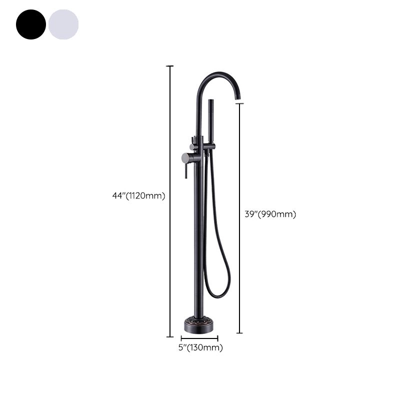 Modern Floor Mounted High Arc Freestanding Tub Filler Freestanding Copper Tub Filler Trim Clearhalo 'Bathroom Remodel & Bathroom Fixtures' 'Bathtub Faucets' 'bathtub_faucets' 'Home Improvement' 'home_improvement' 'home_improvement_bathtub_faucets' 1200x1200_af3b869e-d79d-40f5-bbda-c4f03902a48c