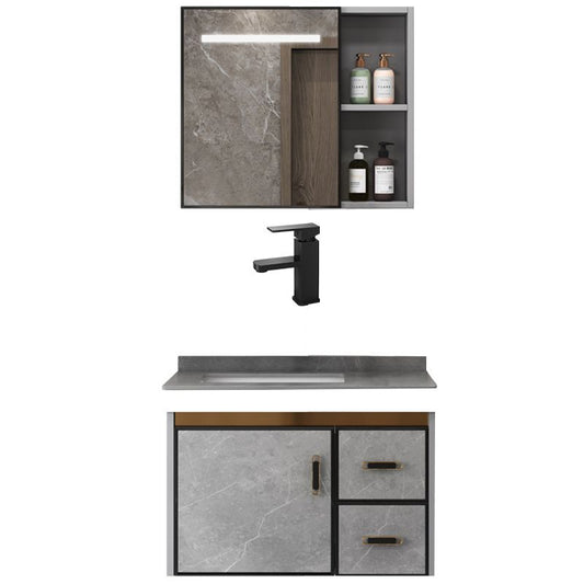 Single Sink Bathroom Vanity Rectangle Grey Wall Mount Bath Vanity Set with Mirror Clearhalo 'Bathroom Remodel & Bathroom Fixtures' 'Bathroom Vanities' 'bathroom_vanities' 'Home Improvement' 'home_improvement' 'home_improvement_bathroom_vanities' 1200x1200_af6445c0-be1e-40ce-86e0-6254324b3e4a