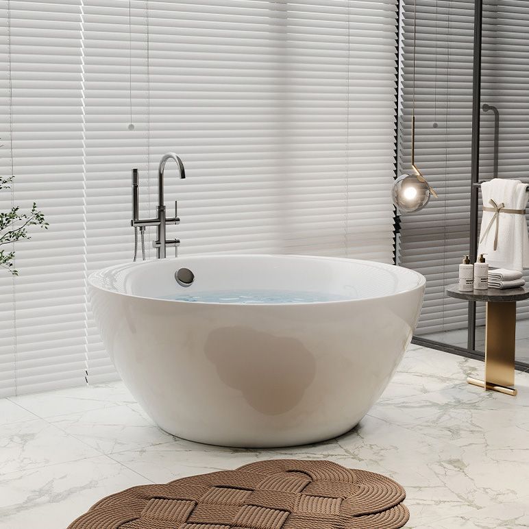 Modern Stand Alone Bathtub with Center Drain Acrylic Bath Tub Clearhalo 'Bathroom Remodel & Bathroom Fixtures' 'Bathtubs' 'Home Improvement' 'home_improvement' 'home_improvement_bathtubs' 'Showers & Bathtubs' 1200x1200_af654125-42ee-439e-a83d-2eb3d538fa0a