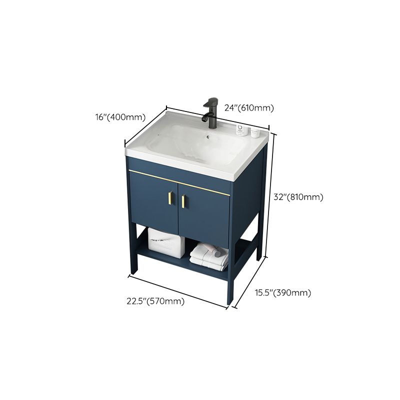 Contemporary Vanity Sink Mirror Cabinet Metal Vanity Cabinet with Storage Shelving Clearhalo 'Bathroom Remodel & Bathroom Fixtures' 'Bathroom Vanities' 'bathroom_vanities' 'Home Improvement' 'home_improvement' 'home_improvement_bathroom_vanities' 1200x1200_af664b20-e4a6-44d6-86c4-422e4b2fba1e