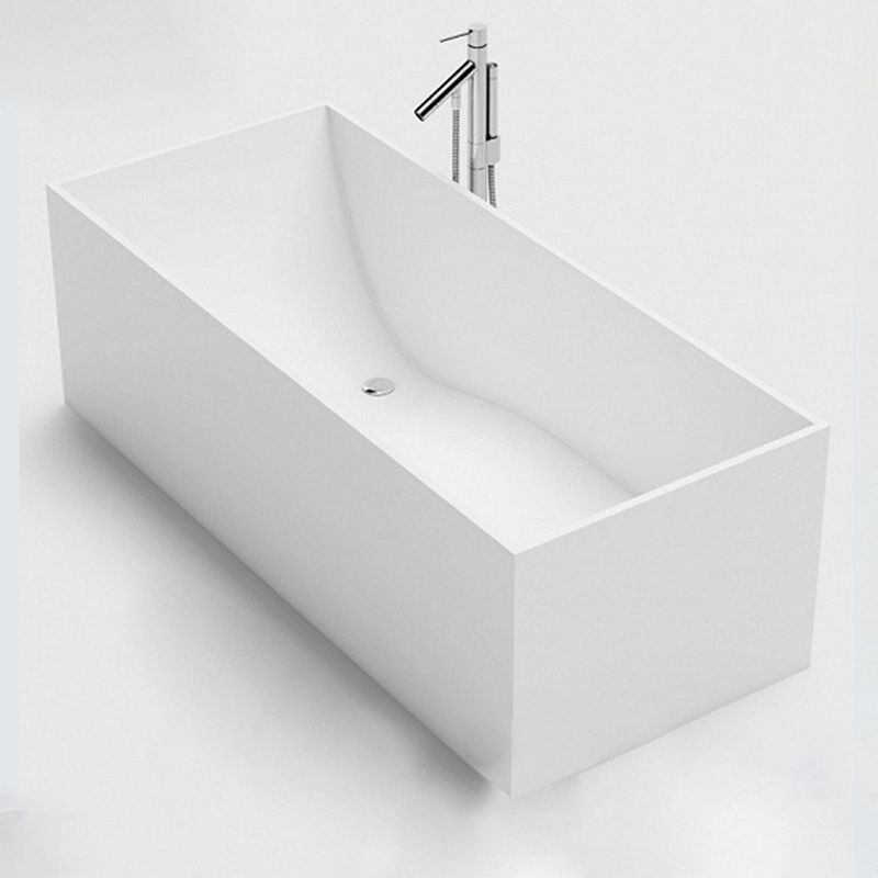 Modern Freestanding Bathtub Stone Rectangle White Soaking Bath Tub Clearhalo 'Bathroom Remodel & Bathroom Fixtures' 'Bathtubs' 'Home Improvement' 'home_improvement' 'home_improvement_bathtubs' 'Showers & Bathtubs' 1200x1200_afa00036-9d47-437b-adfc-82ce1c9c0018