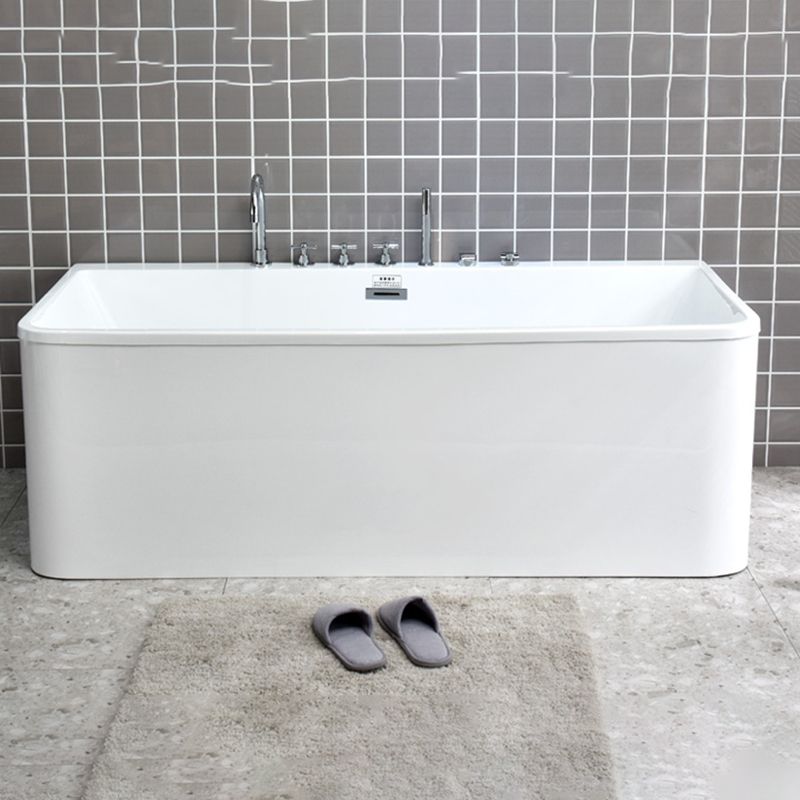 Acrylic Rectangular Bathtub Soaking White Bathtub , 22.83-inch Tall Clearhalo 'Bathroom Remodel & Bathroom Fixtures' 'Bathtubs' 'Home Improvement' 'home_improvement' 'home_improvement_bathtubs' 'Showers & Bathtubs' 1200x1200_afa22b83-9b5a-4636-80c6-746dfe38497b