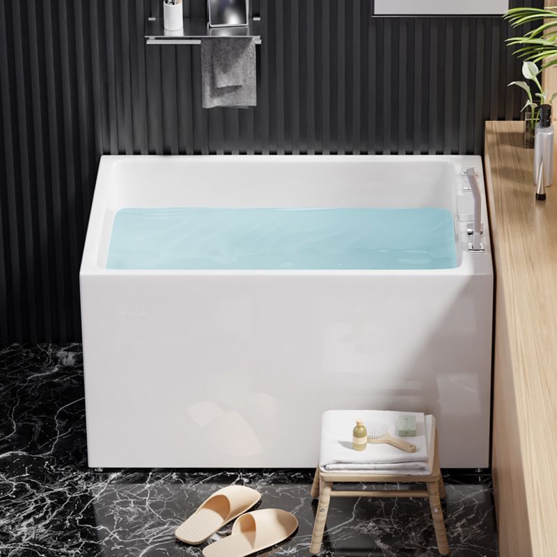 White Back to Wall Soaking Bathtub Contemporary Rectangular Acrylic Bath Tub Clearhalo 'Bathroom Remodel & Bathroom Fixtures' 'Bathtubs' 'Home Improvement' 'home_improvement' 'home_improvement_bathtubs' 'Showers & Bathtubs' 1200x1200_afa887bf-b7d4-459c-bec4-710d9b0d51e0