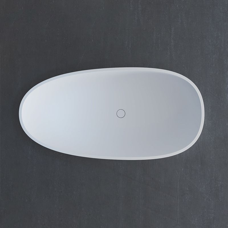 Soaking Freestanding Tub with Drain Modern White Stone Oval Bathtub Clearhalo 'Bathroom Remodel & Bathroom Fixtures' 'Bathtubs' 'Home Improvement' 'home_improvement' 'home_improvement_bathtubs' 'Showers & Bathtubs' 1200x1200_afc9c978-61cd-4474-8243-24ffc1f13f34