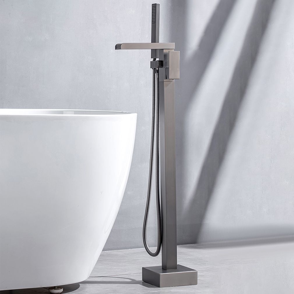 Floor Mounted Metal Freestanding Tub Filler Waterfall Freestanding Bathtub Faucet Clearhalo 'Bathroom Remodel & Bathroom Fixtures' 'Bathtub Faucets' 'bathtub_faucets' 'Home Improvement' 'home_improvement' 'home_improvement_bathtub_faucets' 1200x1200_afd4b9c8-001a-4fd4-b3a5-b0b20e4a710b