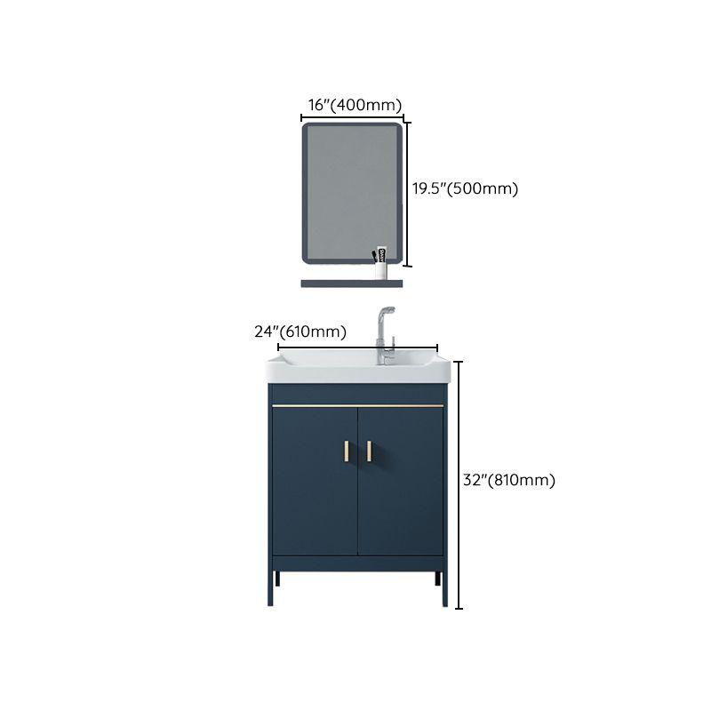 Modern Blue Bathroom Vanity Metal Frame Single-Sink Freestanding Vanity Set Clearhalo 'Bathroom Remodel & Bathroom Fixtures' 'Bathroom Vanities' 'bathroom_vanities' 'Home Improvement' 'home_improvement' 'home_improvement_bathroom_vanities' 1200x1200_afecd31b-0404-4e30-9f51-c865649b681f