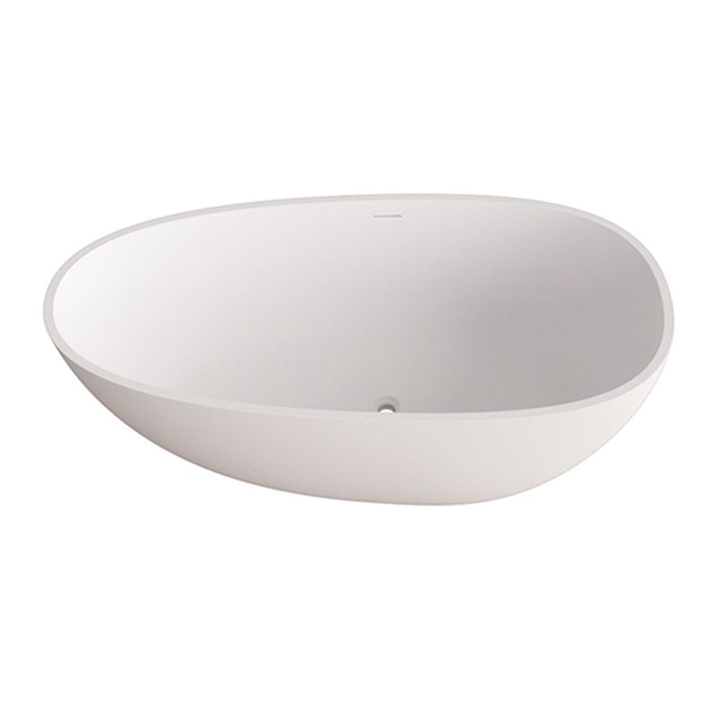 Soaking Freestanding Tub with Drain Modern White Stone Oval Bathtub Clearhalo 'Bathroom Remodel & Bathroom Fixtures' 'Bathtubs' 'Home Improvement' 'home_improvement' 'home_improvement_bathtubs' 'Showers & Bathtubs' 1200x1200_aff11fe2-5356-40e4-884b-731856359e19