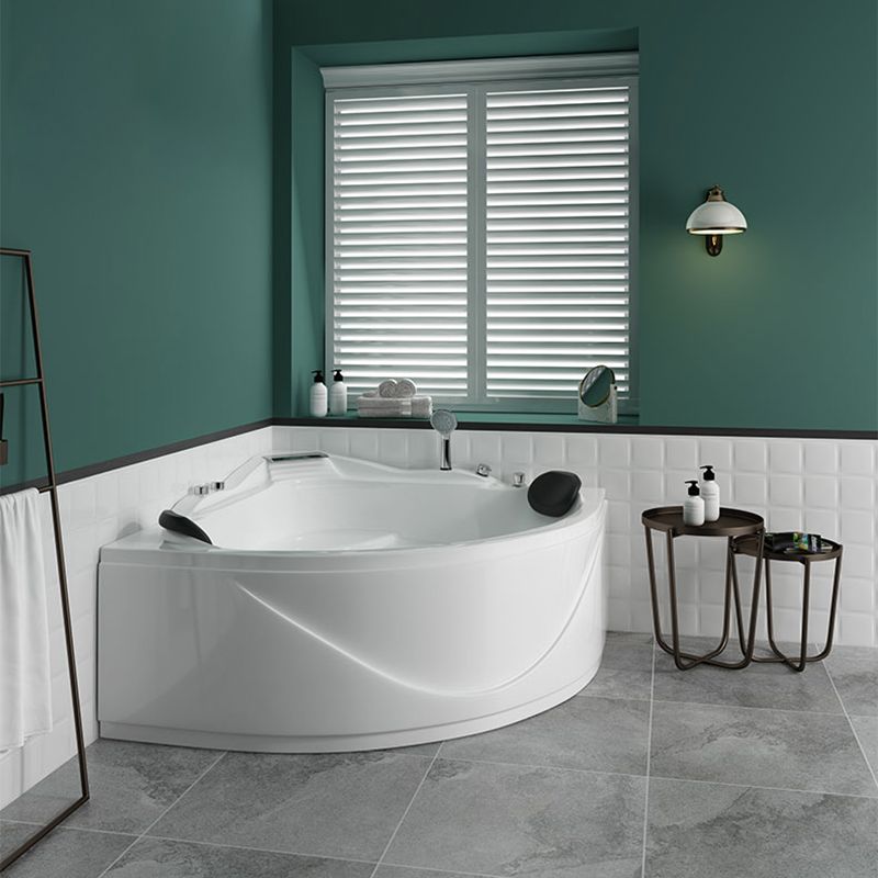 Bathroom Corner Bath Tub Acrylic Modern Bathtub with Drain and Overflow Trim Clearhalo 'Bathroom Remodel & Bathroom Fixtures' 'Bathtubs' 'Home Improvement' 'home_improvement' 'home_improvement_bathtubs' 'Showers & Bathtubs' 1200x1200_b008aa03-6f1b-48fa-9319-c5078a4b4a27