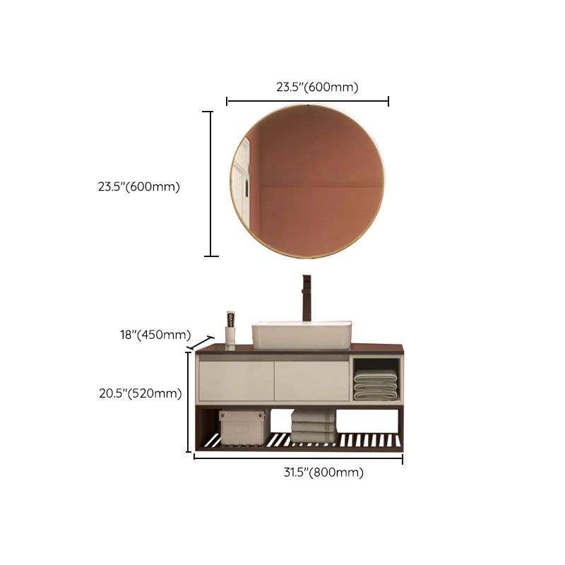 Modern Bathroom Sink Vanity Limestone Top Faucet and Shelving Included Clearhalo 'Bathroom Remodel & Bathroom Fixtures' 'Bathroom Vanities' 'bathroom_vanities' 'Home Improvement' 'home_improvement' 'home_improvement_bathroom_vanities' 1200x1200_b015d646-4187-4275-a0a5-0a11fd0518f0