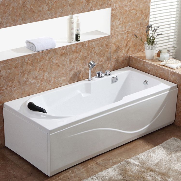 Soaking Bathtub Antique Finish Rectangular Acrylic Back to Wall Bath Tub Clearhalo 'Bathroom Remodel & Bathroom Fixtures' 'Bathtubs' 'Home Improvement' 'home_improvement' 'home_improvement_bathtubs' 'Showers & Bathtubs' 1200x1200_b051a6bf-4814-41e5-9559-f6516cf5532c