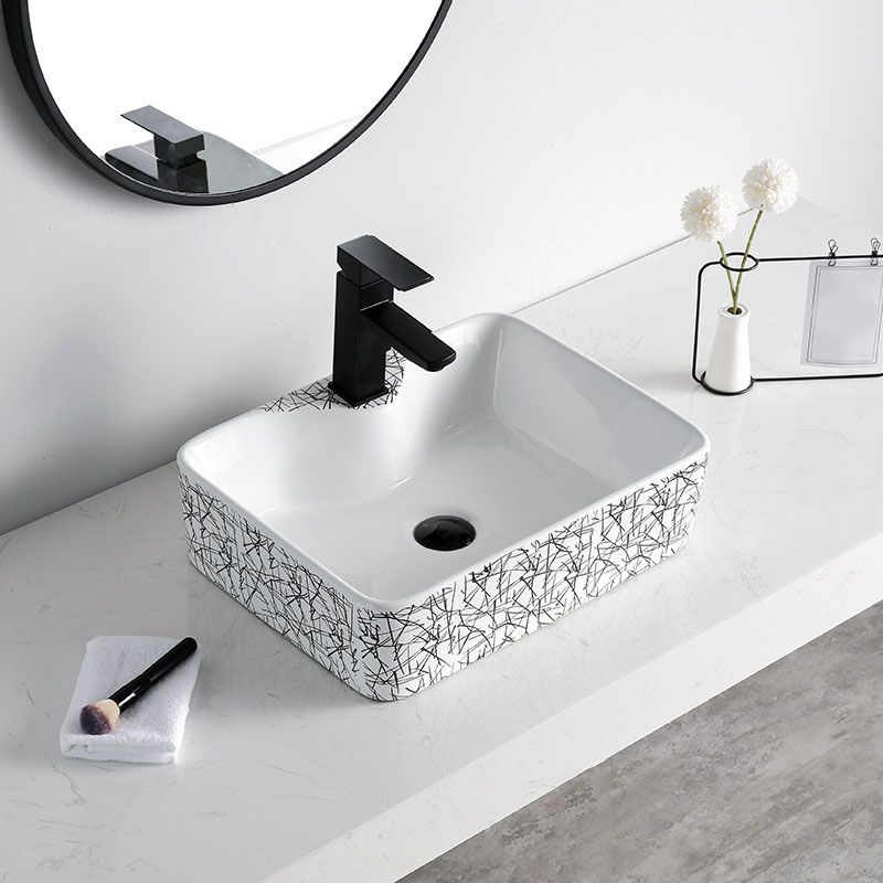 Contemporary Bathroom Sink Porcelain Rectangular Vessel Sink(Not Including Faucet) Clearhalo 'Bathroom Remodel & Bathroom Fixtures' 'Bathroom Sinks & Faucet Components' 'Bathroom Sinks' 'bathroom_sink' 'Home Improvement' 'home_improvement' 'home_improvement_bathroom_sink' 1200x1200_b05ea7c0-4070-4362-b76e-d3689df8adb8