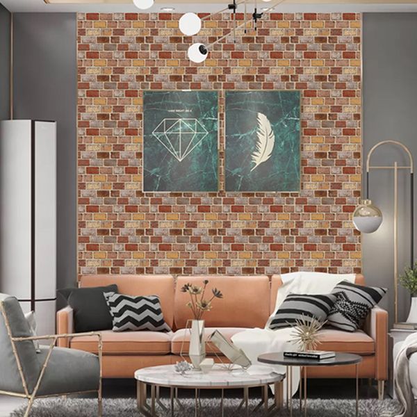 Artificial Brick Panel Wall Farmhouse Style Simple Home Living Room Wall Panel (5-pack) Clearhalo 'Flooring 'Home Improvement' 'home_improvement' 'home_improvement_wall_paneling' 'Wall Paneling' 'wall_paneling' 'Walls & Ceilings' Walls and Ceiling' 1200x1200_b06e5afe-1e50-4f57-84a3-b89a782c8205