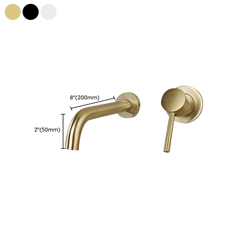 Wall Mounted Metal Tub Filler Low Arc Tubular Bathroom Faucet Clearhalo 'Bathroom Remodel & Bathroom Fixtures' 'Bathtub Faucets' 'bathtub_faucets' 'Home Improvement' 'home_improvement' 'home_improvement_bathtub_faucets' 1200x1200_b07473f7-be22-417f-b7cd-07c5efee4c05