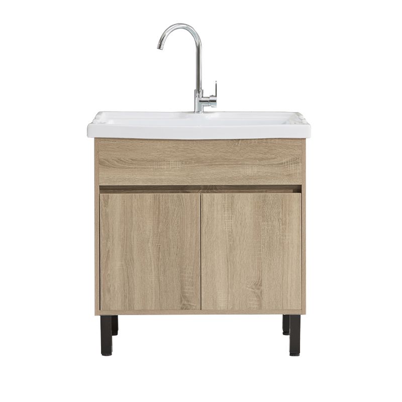 Modern Wood Bathroom Vanity Freestanding Single-Sink Bathroom Sink Vanity Clearhalo 'Bathroom Remodel & Bathroom Fixtures' 'Bathroom Vanities' 'bathroom_vanities' 'Home Improvement' 'home_improvement' 'home_improvement_bathroom_vanities' 1200x1200_b08c3dfa-535c-4990-9e08-0289c751544b