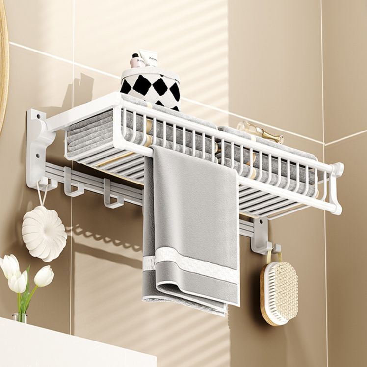 Modern Style Bathroom Accessory Set with Bath Shelf/Towel Bar/Toilet Brush in White Clearhalo 'Bathroom Hardware Sets' 'Bathroom Hardware' 'Bathroom Remodel & Bathroom Fixtures' 'bathroom_hardware_sets' 'Home Improvement' 'home_improvement' 'home_improvement_bathroom_hardware_sets' 1200x1200_b0c18658-b151-46bb-879a-e63e13995d26