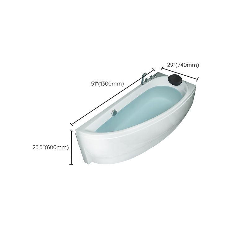 Back to Wall Corner Bathtub Acrylic White Modern Soaking Bath Clearhalo 'Bathroom Remodel & Bathroom Fixtures' 'Bathtubs' 'Home Improvement' 'home_improvement' 'home_improvement_bathtubs' 'Showers & Bathtubs' 1200x1200_b0cc6af8-dc9f-4866-8760-05cdfafd6d02