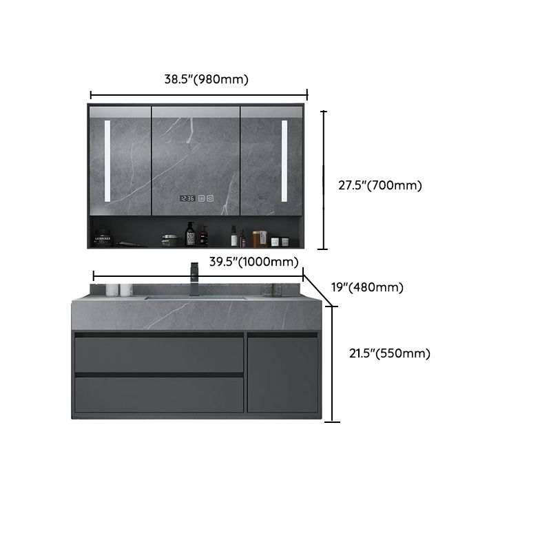 Modern Bathroom Vanity Set Granite Top Standalone Cabinet or Shelving Included Clearhalo 'Bathroom Remodel & Bathroom Fixtures' 'Bathroom Vanities' 'bathroom_vanities' 'Home Improvement' 'home_improvement' 'home_improvement_bathroom_vanities' 1200x1200_b0d8c1fc-3d64-4825-8d89-01ff1094840e