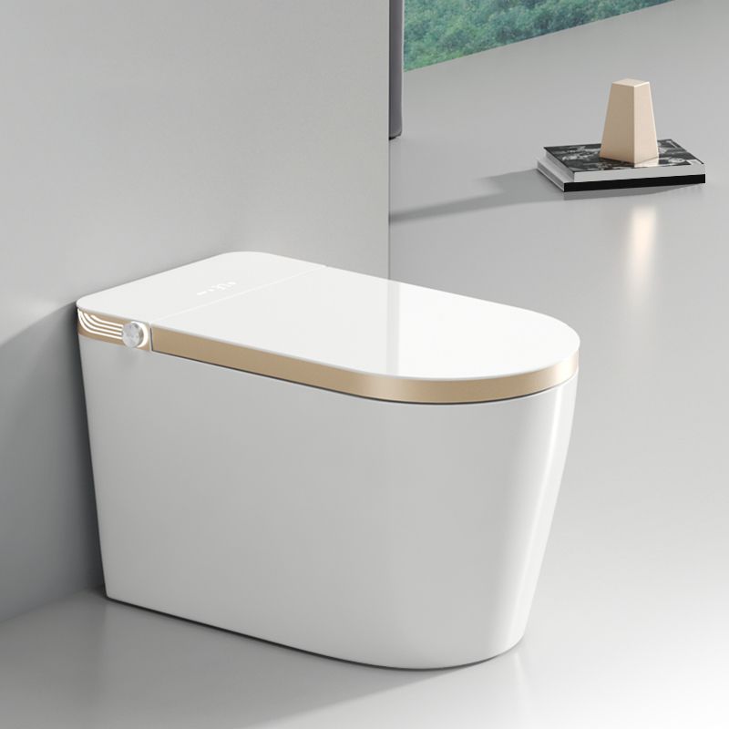All-In-One Smart Toilet Seat Bidet in Gold and White of 17.7" H Clearhalo 'Bathroom Remodel & Bathroom Fixtures' 'Bidets' 'Home Improvement' 'home_improvement' 'home_improvement_bidets' 'Toilets & Bidets' 1200x1200_b0fbbcdb-8b59-4dad-abdc-90c26aca916c