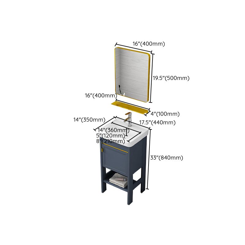 Metal Glam Bathroom Vanity Set Freestanding Single-Sink Bath Vanity Clearhalo 'Bathroom Remodel & Bathroom Fixtures' 'Bathroom Vanities' 'bathroom_vanities' 'Home Improvement' 'home_improvement' 'home_improvement_bathroom_vanities' 1200x1200_b11b0194-9741-4548-a8d1-2ee6b13a9e89