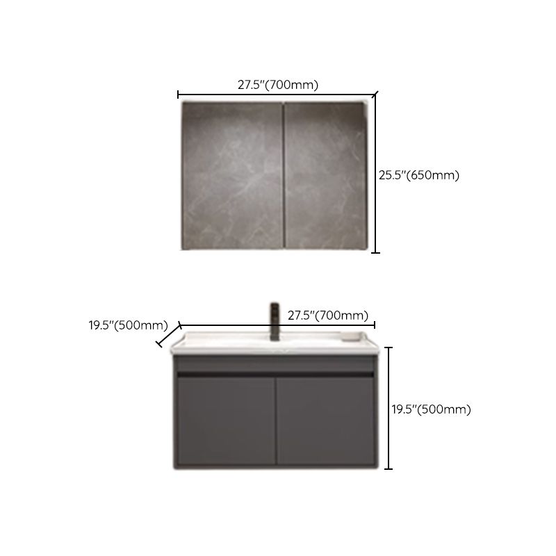 Wall Mount Modern Bathroom Vanity Set with Faucet Mirror Sink Clearhalo 'Bathroom Remodel & Bathroom Fixtures' 'Bathroom Vanities' 'bathroom_vanities' 'Home Improvement' 'home_improvement' 'home_improvement_bathroom_vanities' 1200x1200_b126befd-fbaf-4b35-b3b5-78eac8f95949