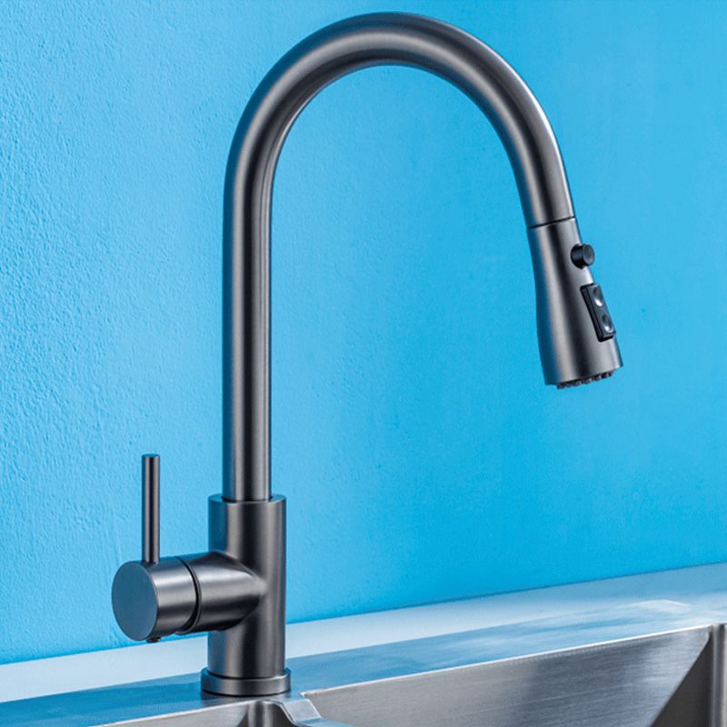 Modern Style Retractable Vessel Faucet Single Handle Stainless Steel Vessel Faucet Clearhalo 'Bathroom Remodel & Bathroom Fixtures' 'Bathroom Sink Faucets' 'Bathroom Sinks & Faucet Components' 'bathroom_sink_faucets' 'Home Improvement' 'home_improvement' 'home_improvement_bathroom_sink_faucets' 1200x1200_b12ec4d3-4b48-47b5-905a-b8768d301738