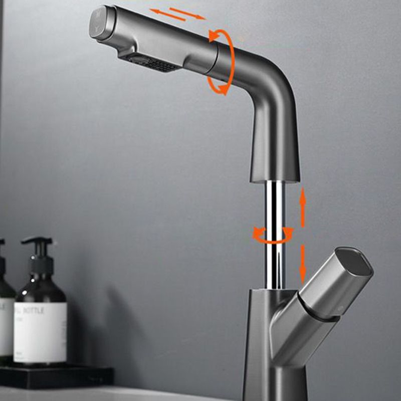 Modern Vessel Faucet Brass Lever Handles Swivel Spout Bathroom Sink Faucet Clearhalo 'Bathroom Remodel & Bathroom Fixtures' 'Bathroom Sink Faucets' 'Bathroom Sinks & Faucet Components' 'bathroom_sink_faucets' 'Home Improvement' 'home_improvement' 'home_improvement_bathroom_sink_faucets' 1200x1200_b13a65a6-68d3-4648-b29a-c86bc7531988